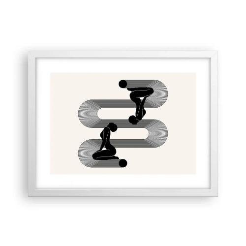 Póster en marco blanco - Simetría sensual - 40x30 cm