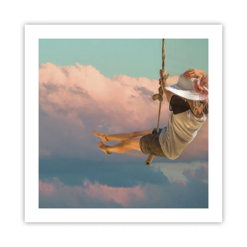 Póster - Jugando en las nubes - 50x50 cm