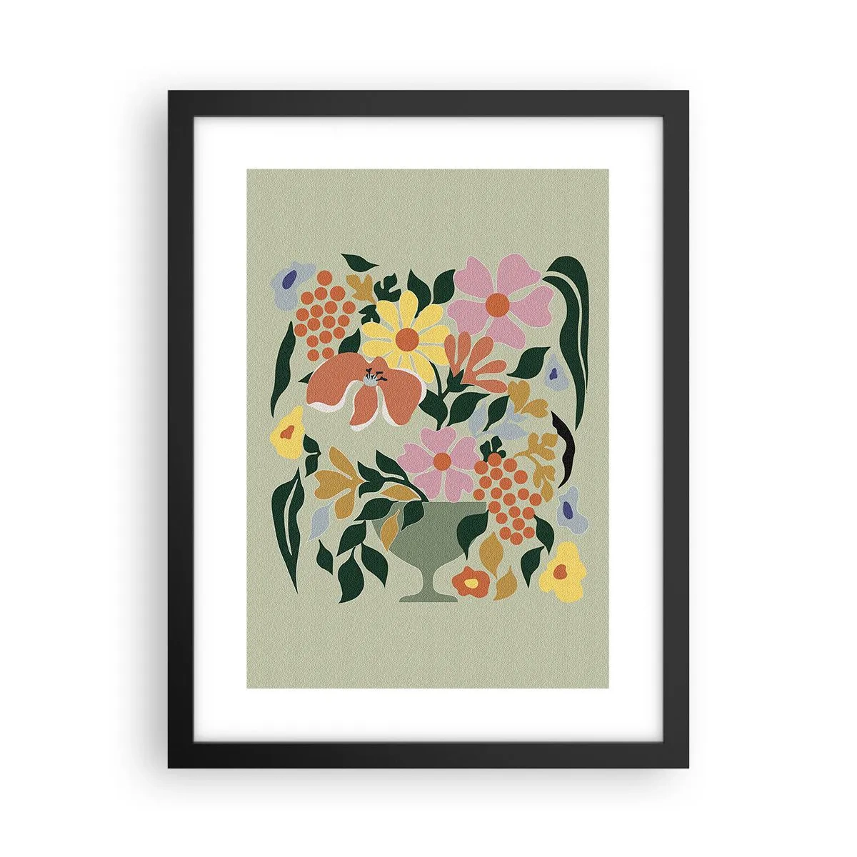 Póster en marco negro - Un ramo rebosante de vida - 30x40 cm