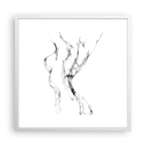 Póster en marco blanco - Hermosa y fuerte - 60x60 cm