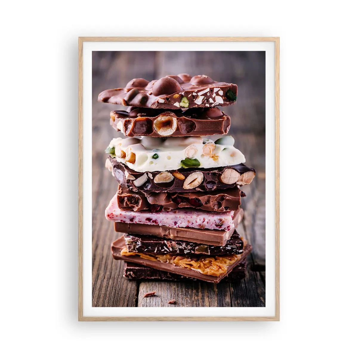 Póster en marco roble claro - Dulce perspectiva - 70x100 cm