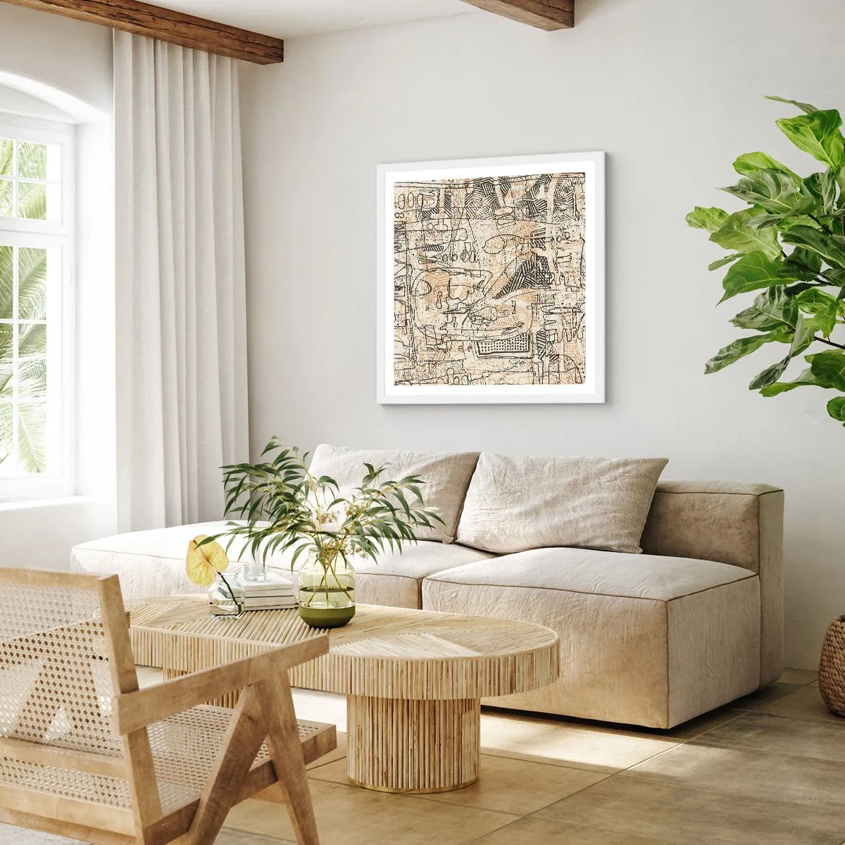 Póster en marco blanco - A la espera de ser descifrado - 30x30 cm