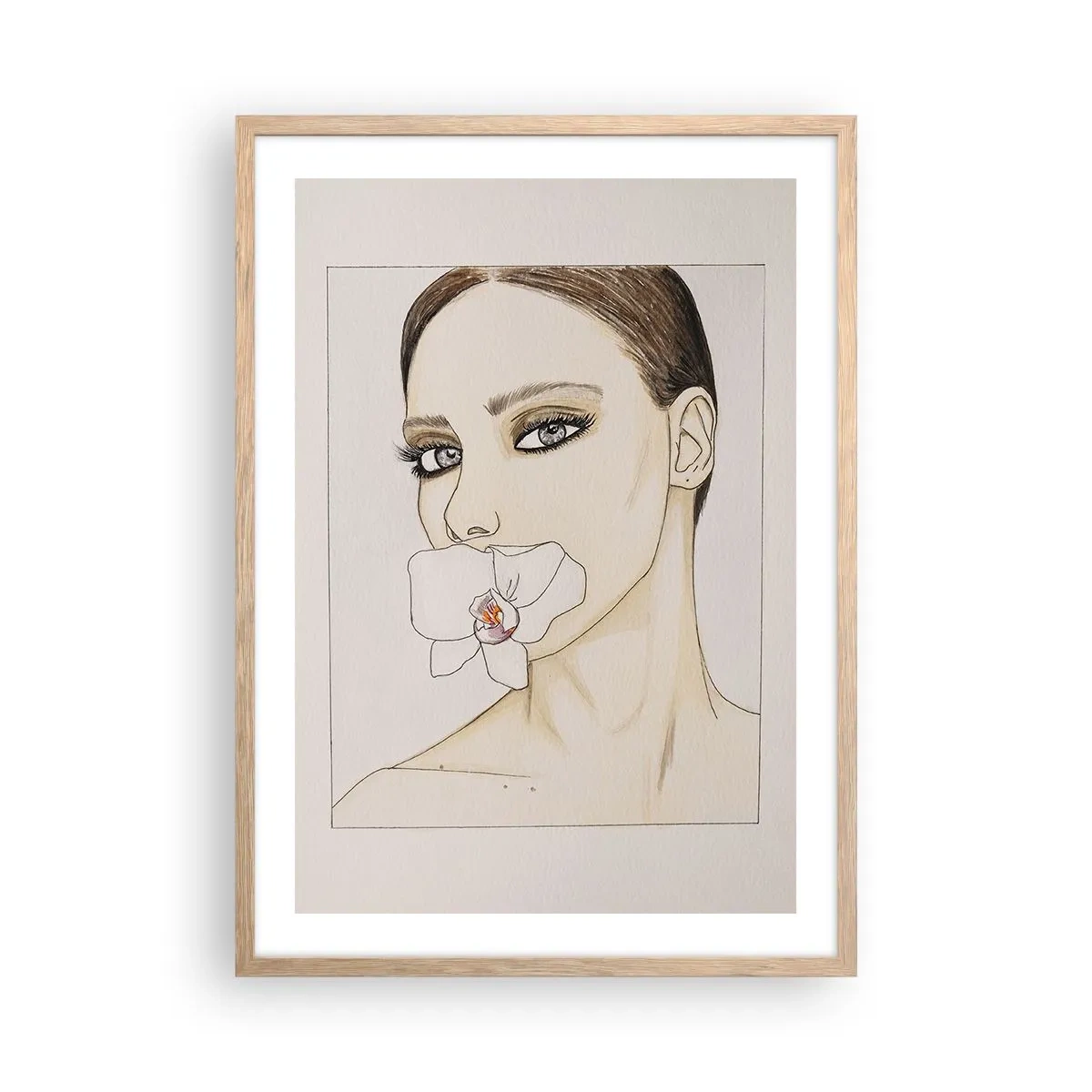 Póster en marco roble claro - Elegancia y belleza - 50x70 cm