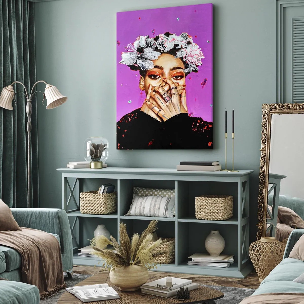 Cuadro sobre lienzo - Impresión de Imagen - Un poco alocada - 55x100 cm