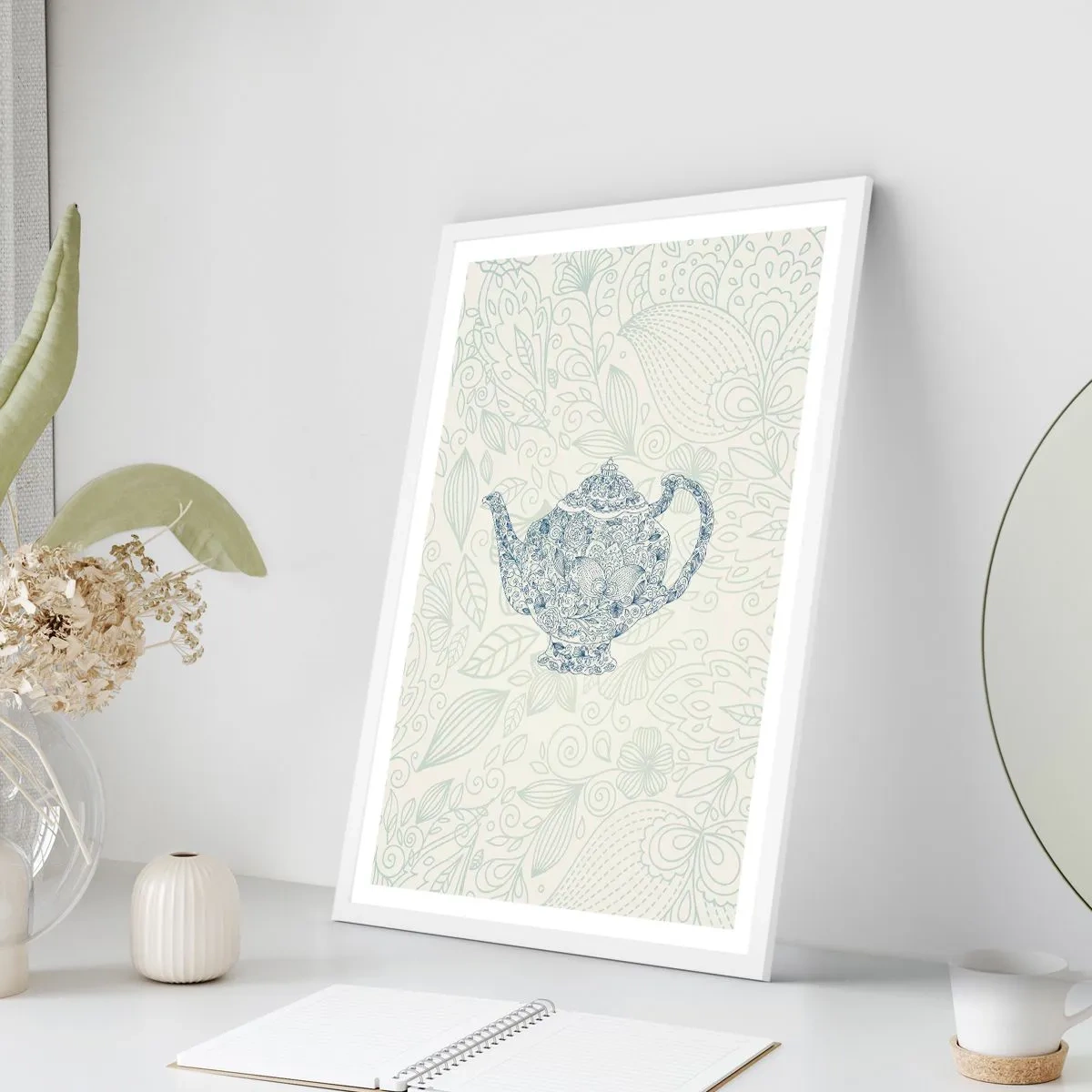 Póster en marco blanco - El encanto del té - 70x100 cm