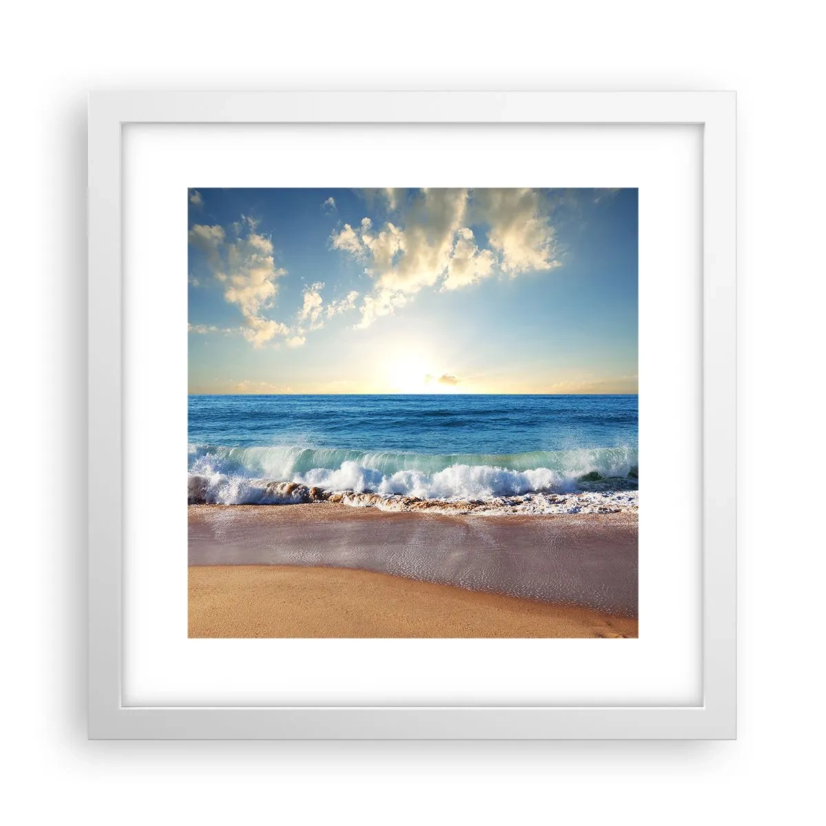 Póster en marco blanco - Movimiento y quietud al mismo tiempo - 30x30 cm