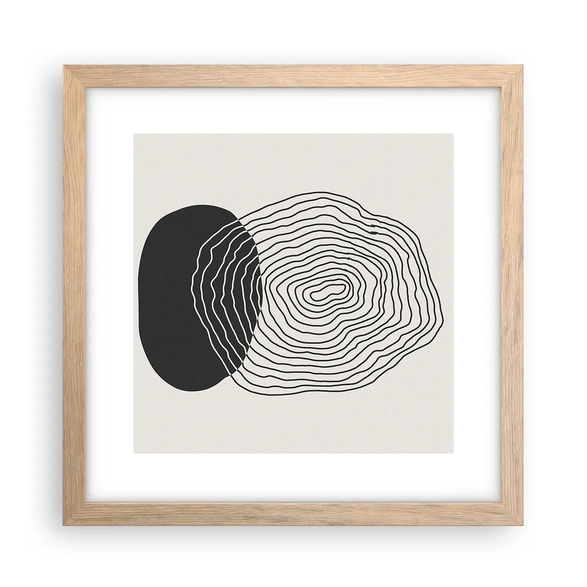 Póster en marco roble claro - Persistencia y vibración - 30x30 cm