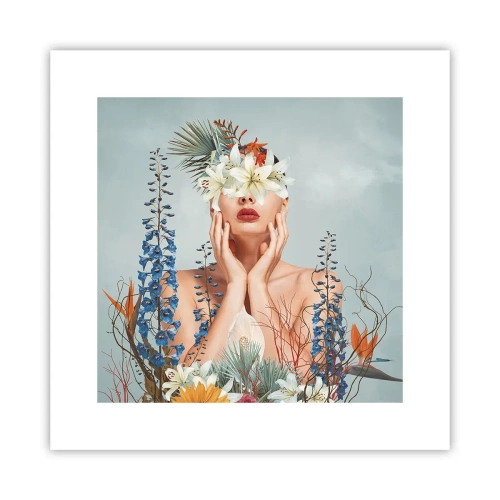 Póster - Mujer-flor - 30x30 cm