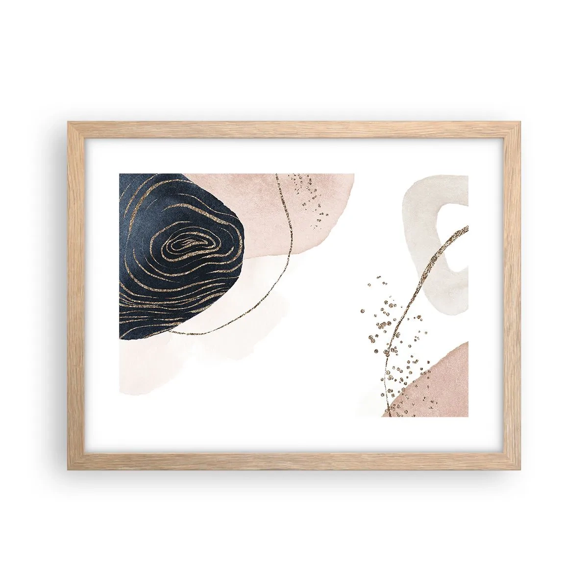 Póster en marco roble claro - Todo fluye - 40x30 cm