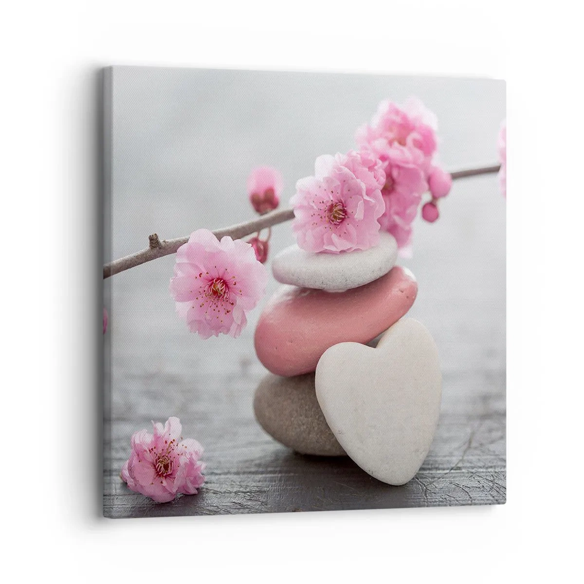 Cuadro sobre lienzo - Impresión de Imagen - Felicidad con la flor del cerezo - 30x30 cm