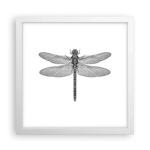 Póster en marco blanco - Precisión de la naturaleza - 30x30 cm
