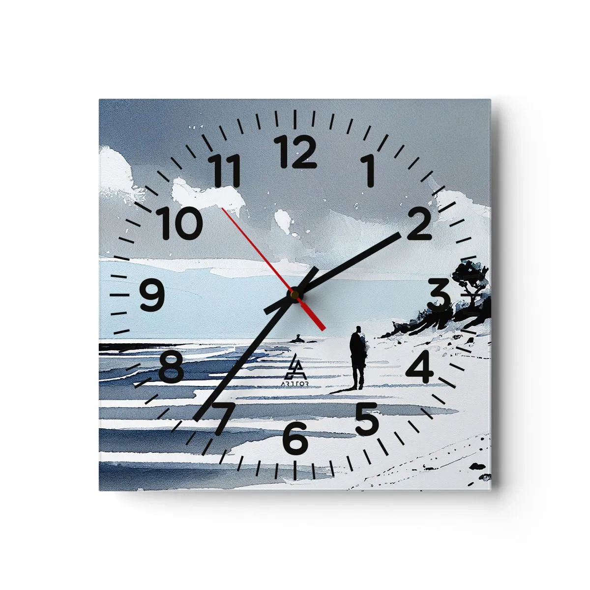 Reloj de pared - Reloj de vidrio - Solo conmigo mismo - 30x30 cm