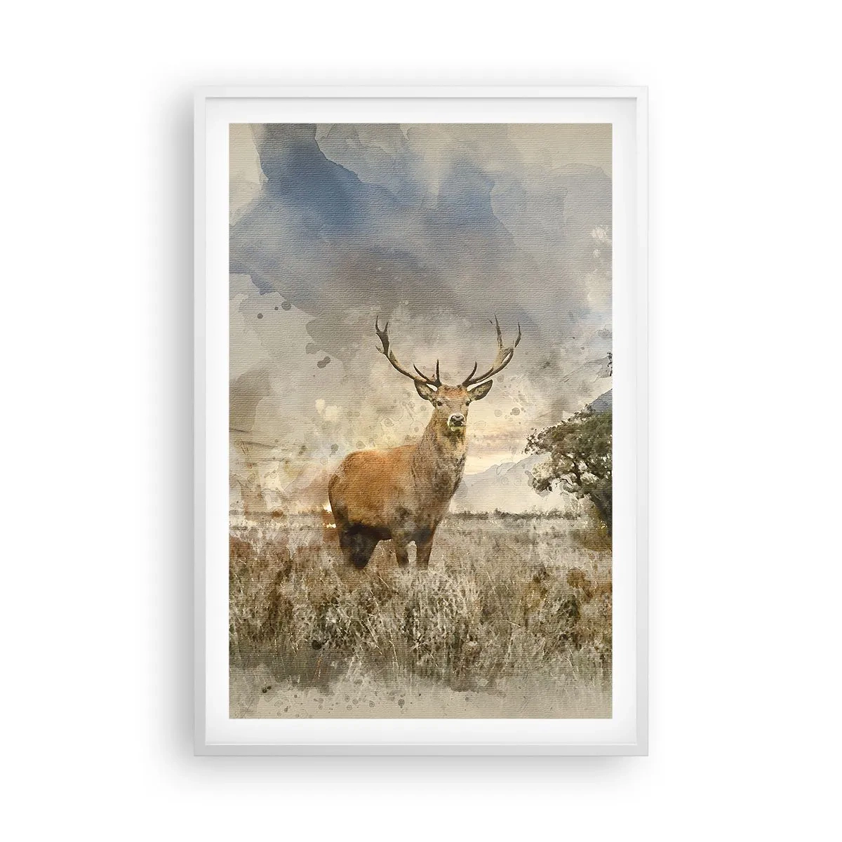 Póster en marco blanco - Dignidad - fuerza - encanto - 61x91 cm