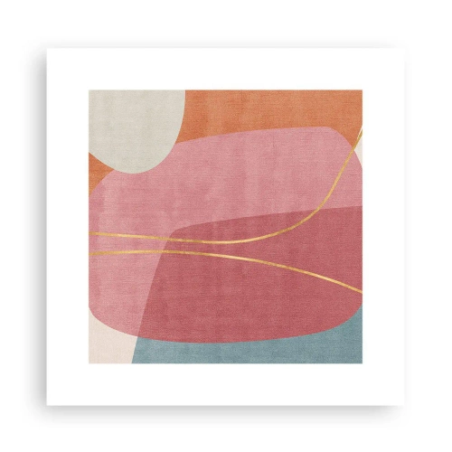 Póster - Composición en pastel con hilos de oro - 30x30 cm