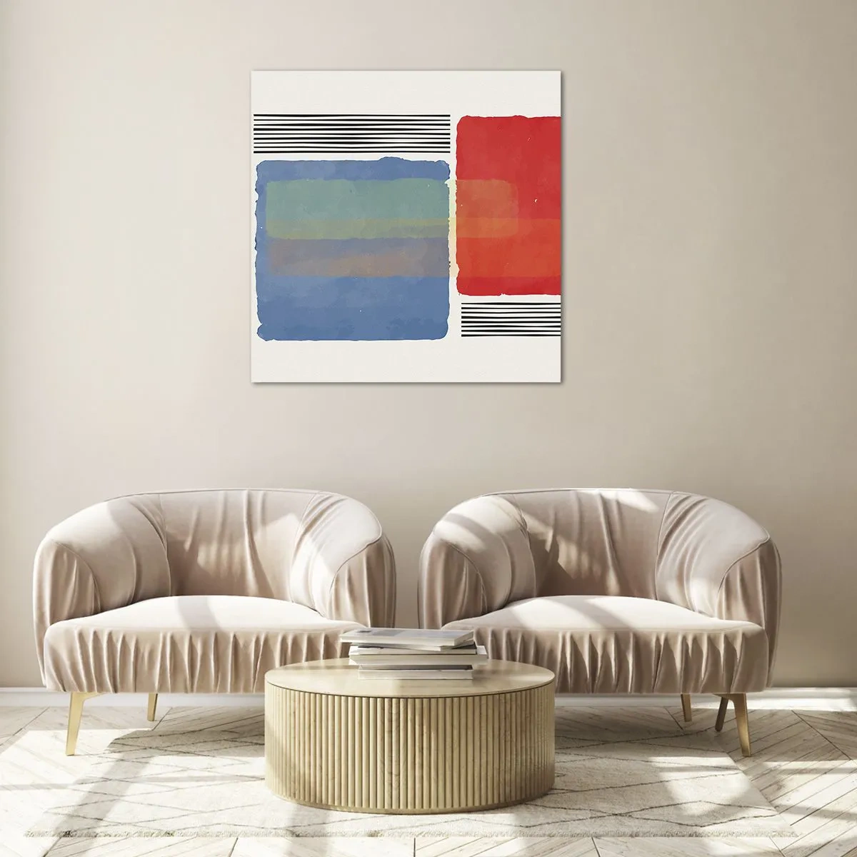 Cuadro sobre vidrio - Impresiones sobre Vidrio - Espíritu y alma de la geometría - 70x70 cm