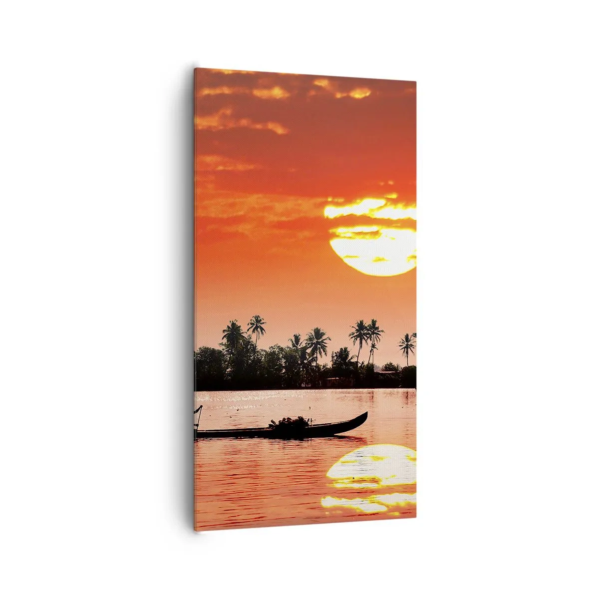 Cuadro sobre lienzo - Impresión de Imagen - La paz de los trópicos al atardecer - 65x120 cm