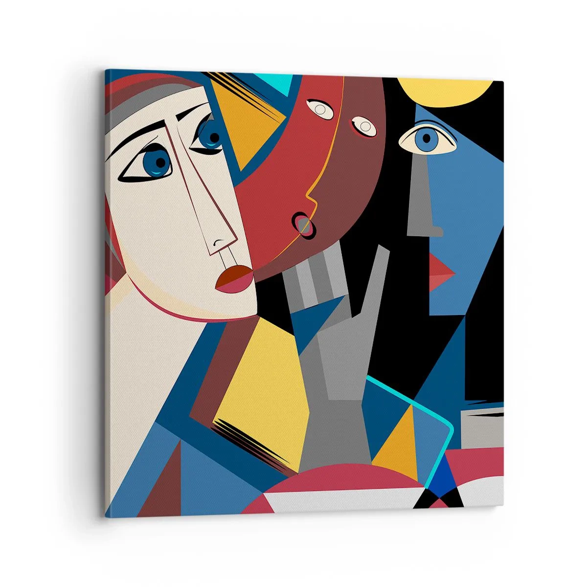 Cuadro sobre lienzo - Impresión de Imagen - Conversación cubista - 70x70 cm