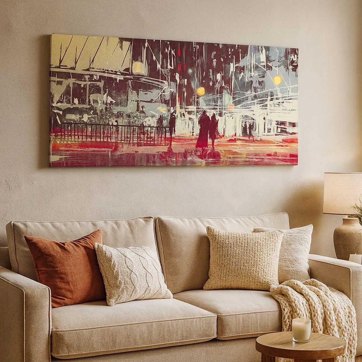 Cuadro sobre lienzo - Impresión de Imagen - Una travesía metropolitana - 100x40 cm