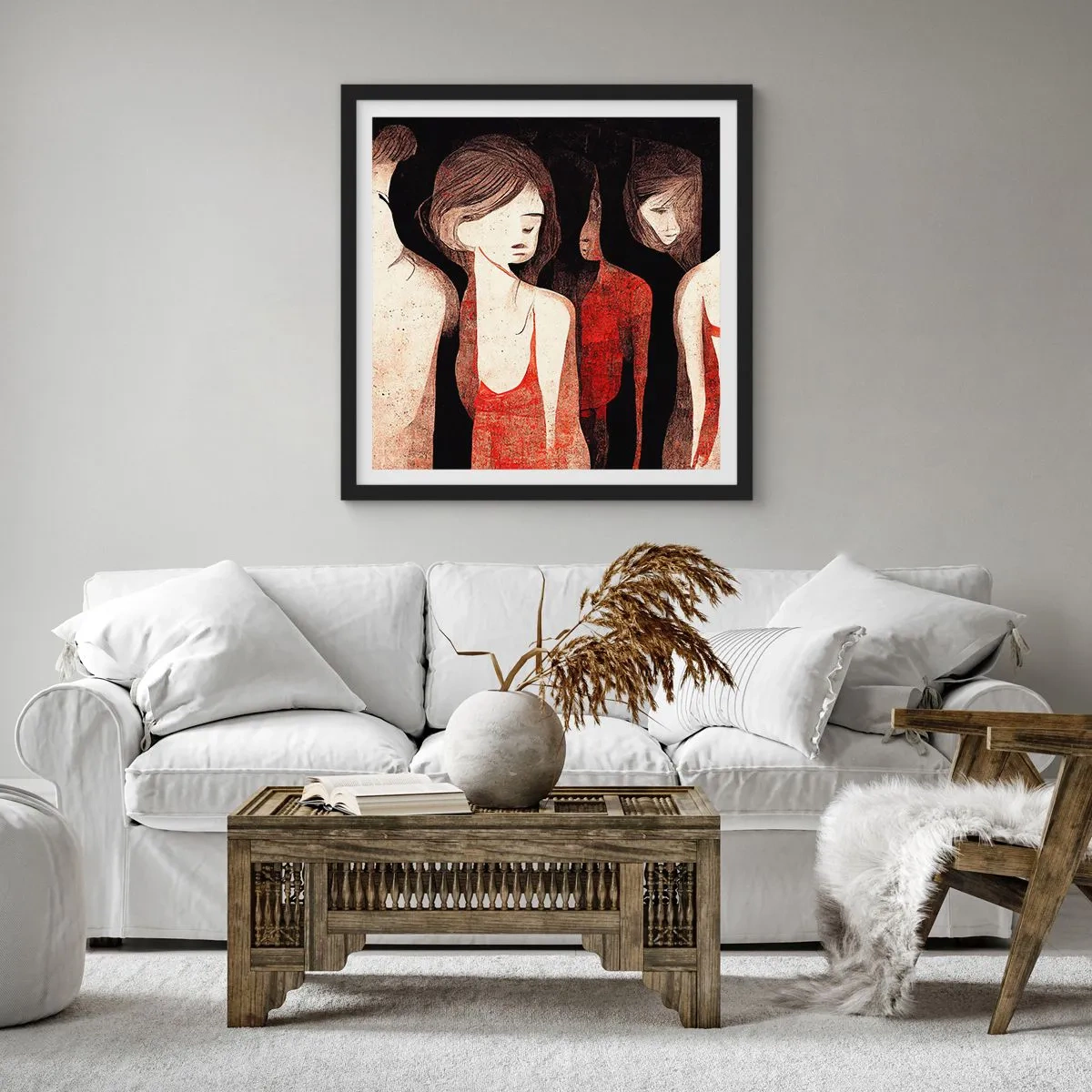 Póster en marco negro - Madonnas de la oscuridad - 30x30 cm