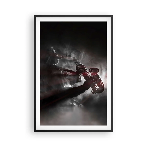 Póster en marco negro - En el vapor del jazz - 61x91 cm