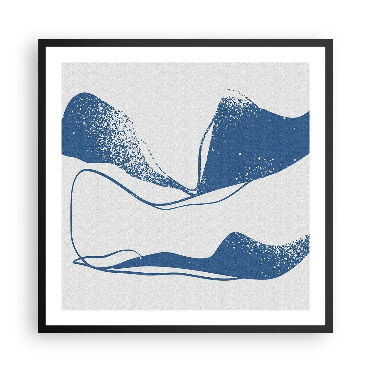 Póster en marco negro - Abstracción con alas - 60x60 cm