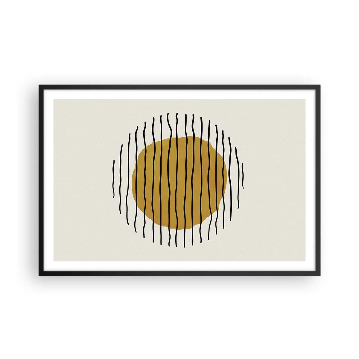 Póster en marco negro - Abstracción cálida - 91x61 cm