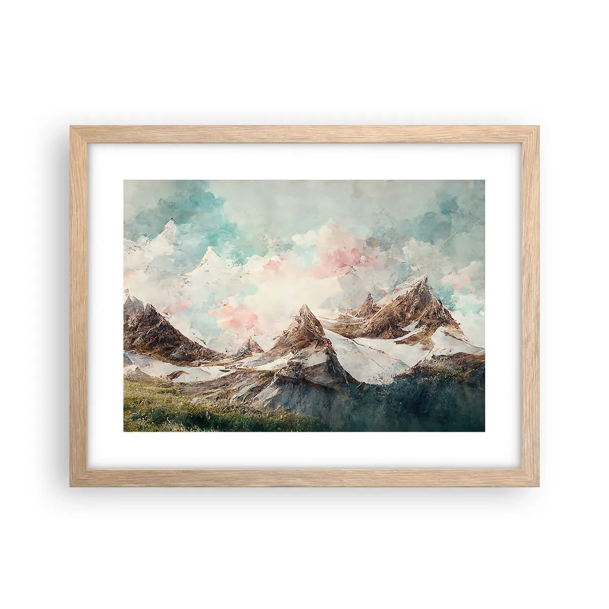 Póster en marco roble claro - Filos rocosos - 40x30 cm