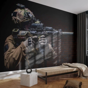 Fotomural Autadhesivo Deluxe Sticker - Mortalmente eficaz - Militar, Rifle, Arma - 100x70 cm