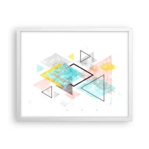 Póster en marco blanco - Un juego geométrico - 50x40 cm