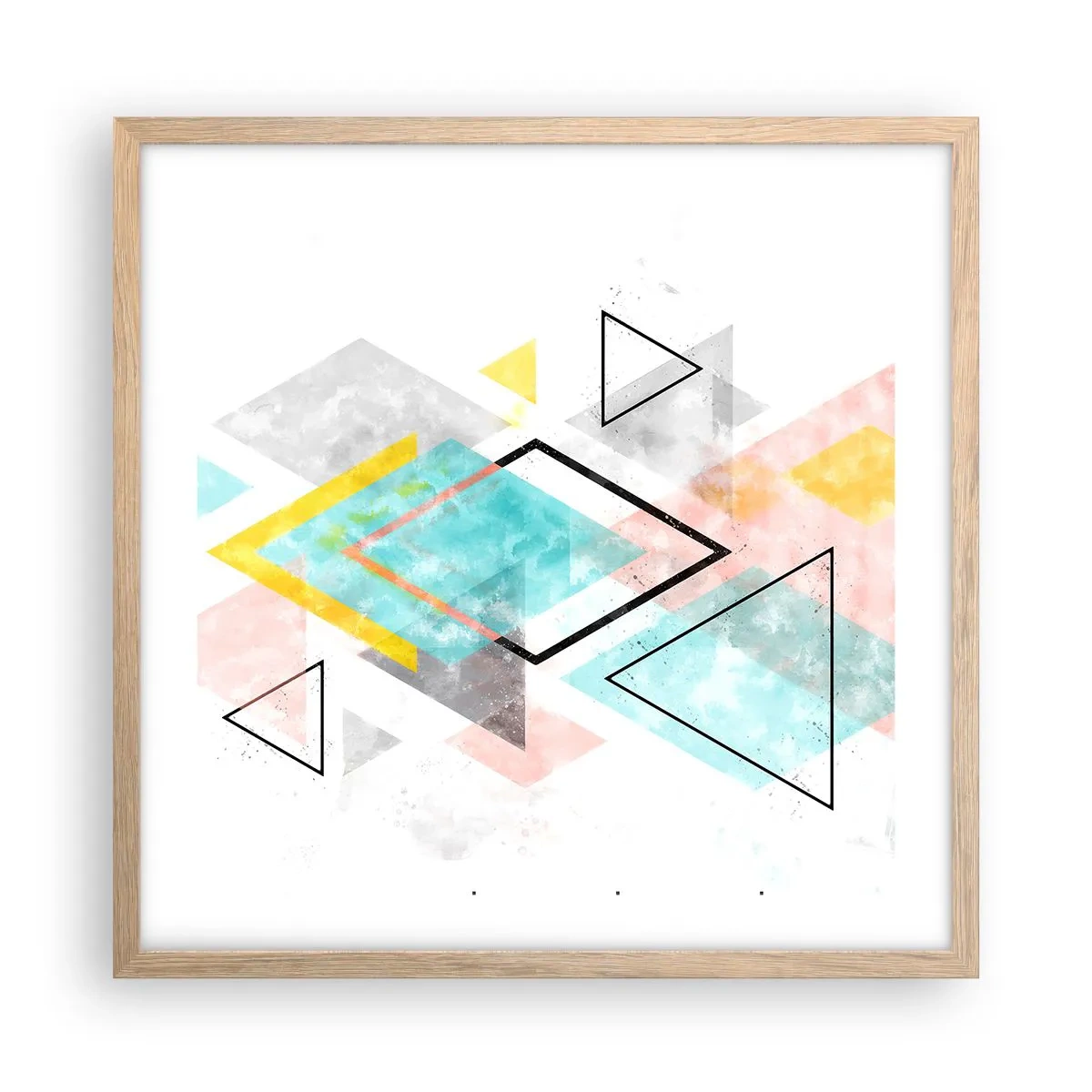 Póster en marco roble claro - Un juego geométrico - 50x50 cm