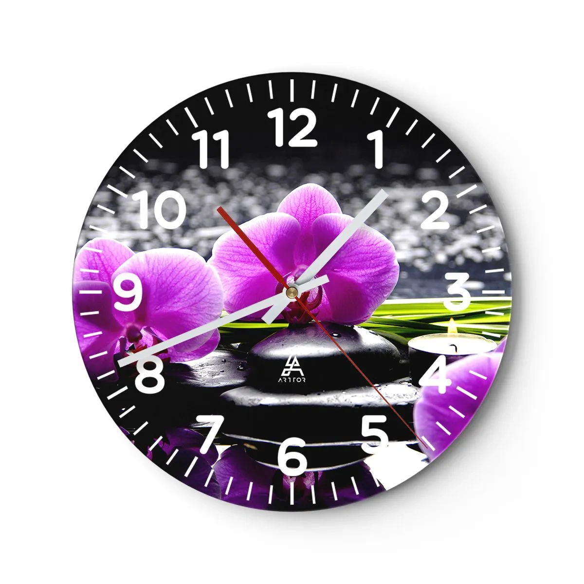 Reloj de pared - Reloj de vidrio - Ahogarse en la paz y la tranquilidad - 30x30 cm