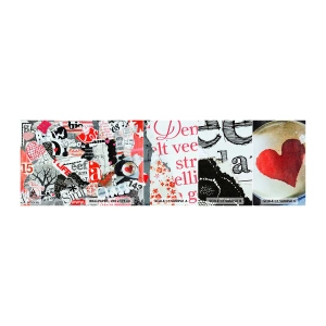 Muestra de fotomural autoadhesivo Deluxe Sticker - Collage hipster - Pintada, Mural, Vintage - 100x30 cm