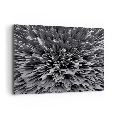 Cuadro sobre lienzo - Impresión de Imagen - Estructura abstracta en tonos de gris - 100x70cm - No puede ser más afilado - Decoración de pared moderna para salón y dormitorio ARTTOR