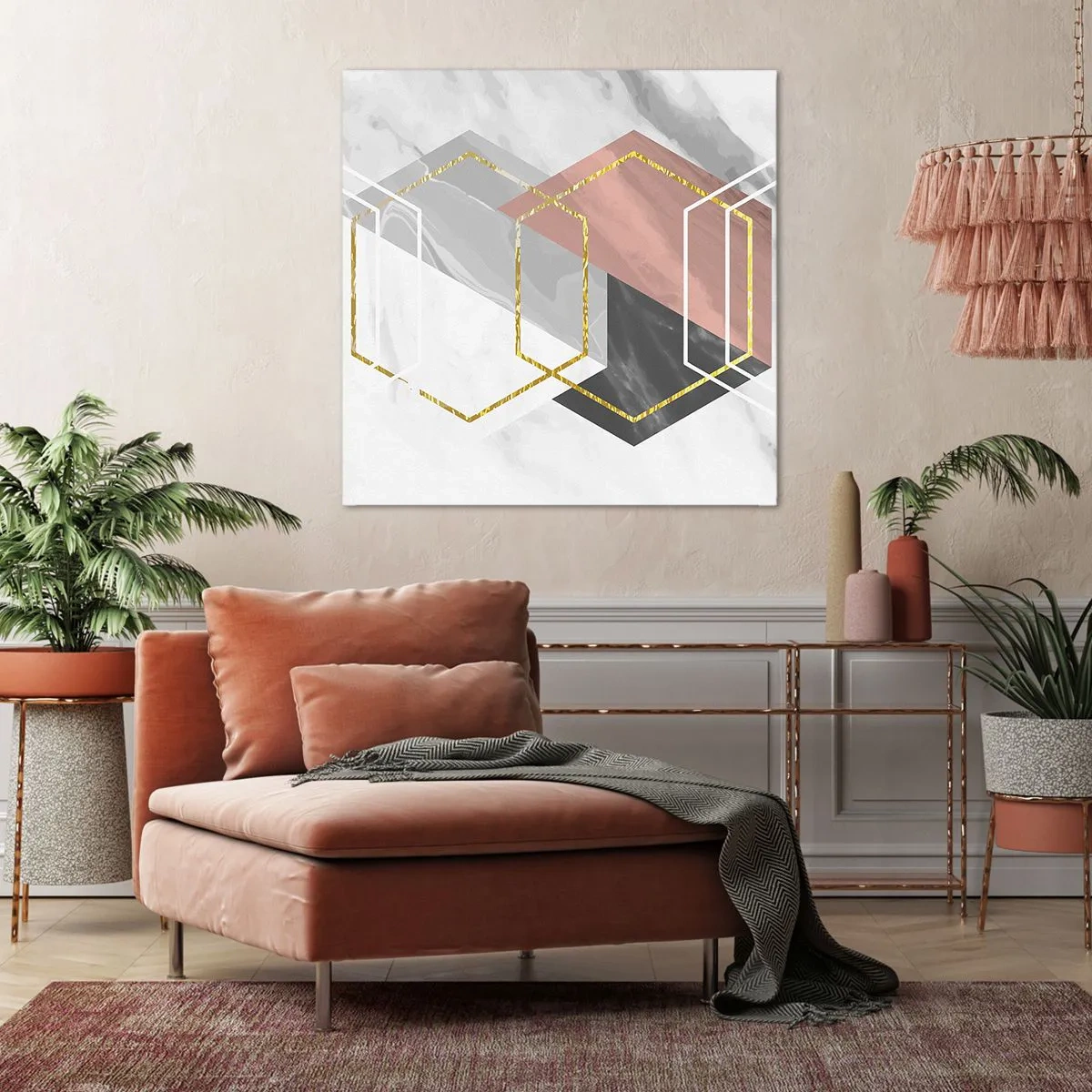 Cuadro sobre lienzo - Impresión de Imagen - Composición en cadena - 70x70 cm