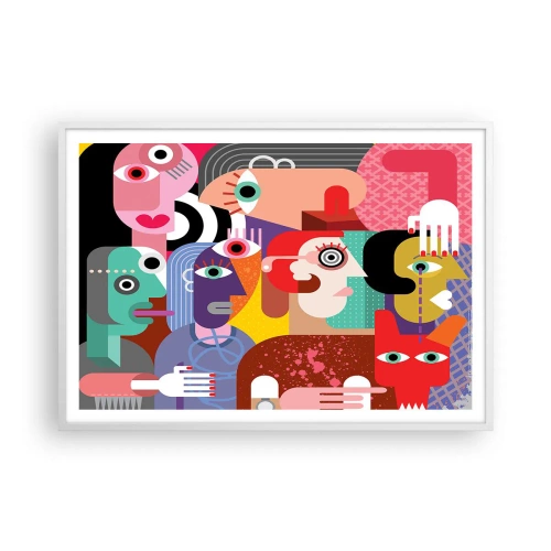 Póster en marco blanco - Estilo Picasso - 100x70 cm