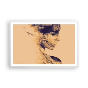 Póster en marco blanco - Hermosa por naturaleza - 91x61 cm