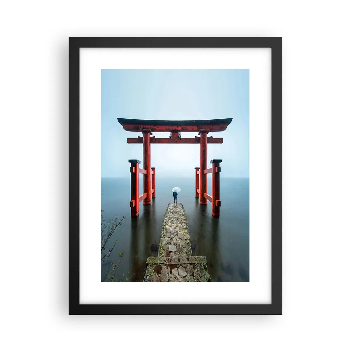Póster en marco negro - Ensueño japonés - 30x40 cm