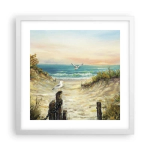 Póster en marco blanco - Un retiro ventoso - 40x40 cm