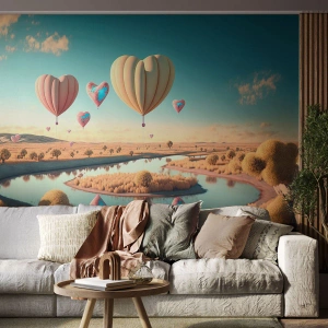 Fotomural Premium Canvas - El amor te hace volar - globos, Pastel, Dulce - 150x105 cm