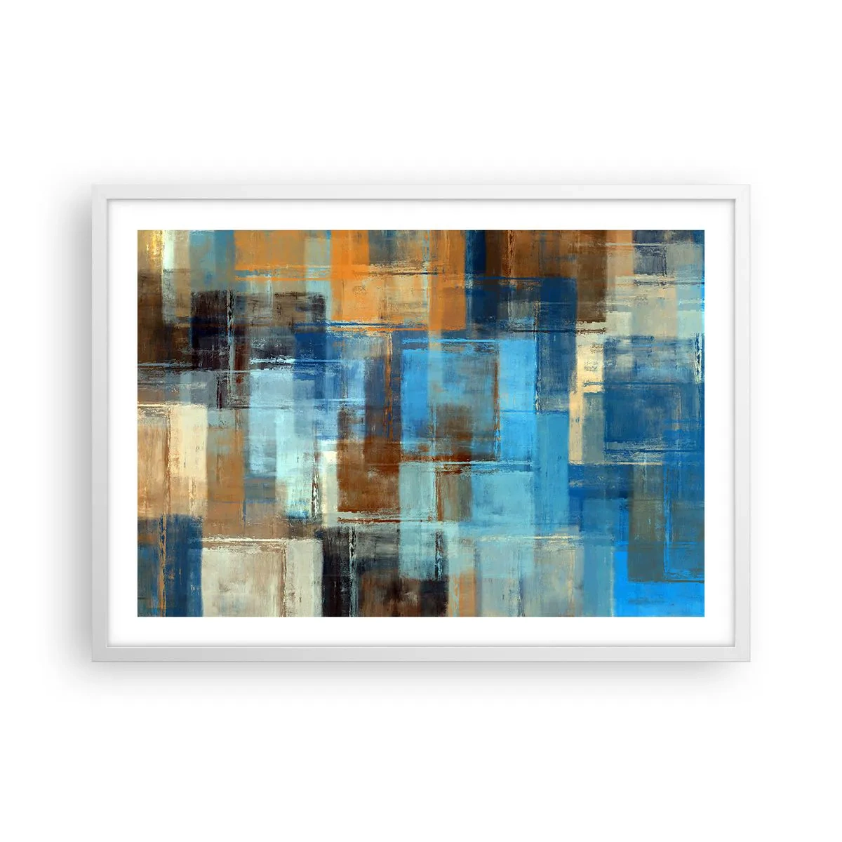 Póster en marco blanco - A través del velo azul - 70x50 cm