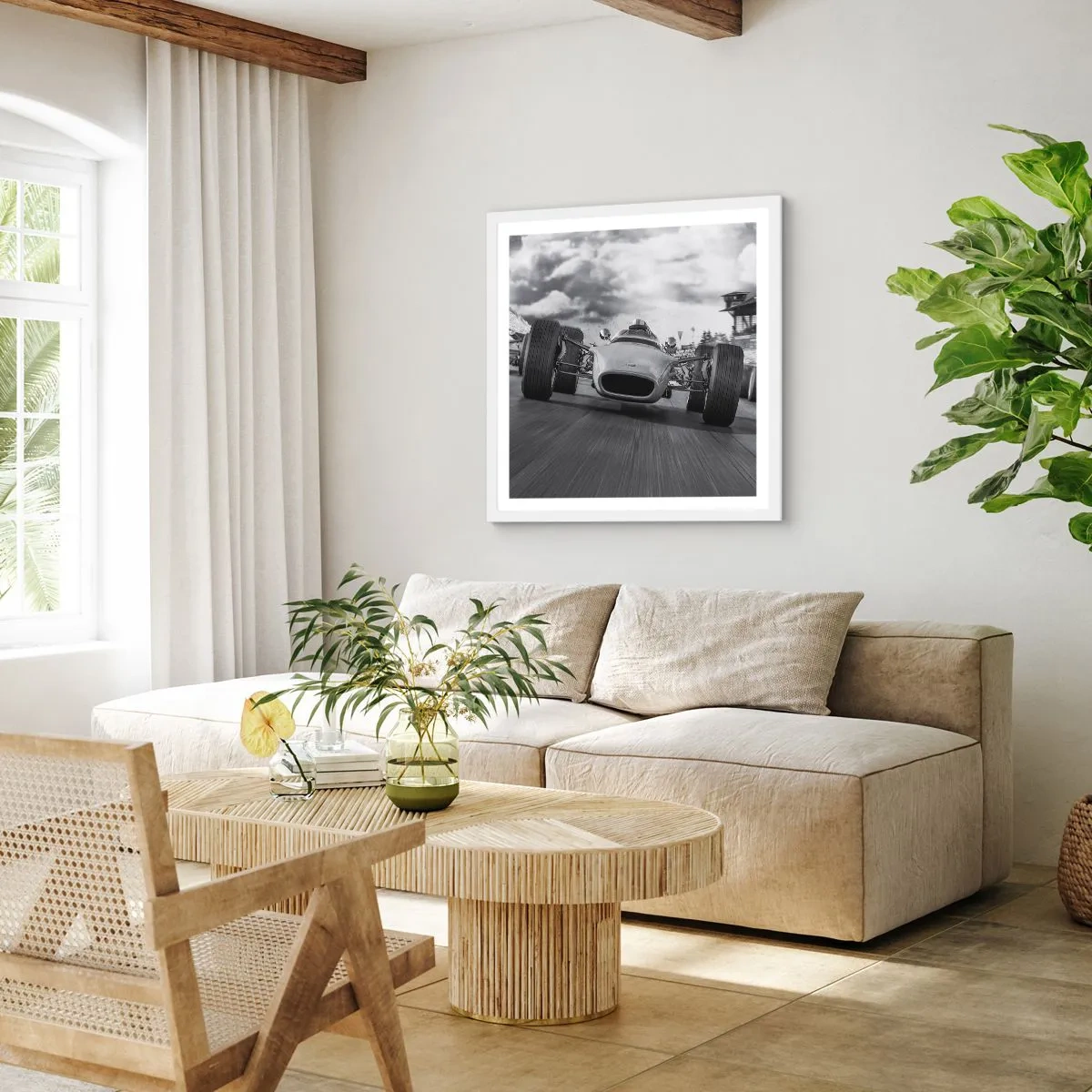 Póster en marco blanco - ¡Hay poder! - 40x40 cm