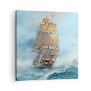 Cuadro sobre lienzo - Impresión de Imagen - Surcando las olas - 50x50 cm