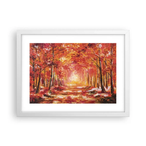Póster en marco blanco - Bosque de cobre - 40x30 cm
