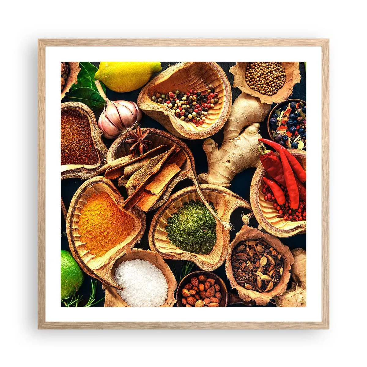 Póster en marco roble claro - Toma lo que quieras - 60x60 cm