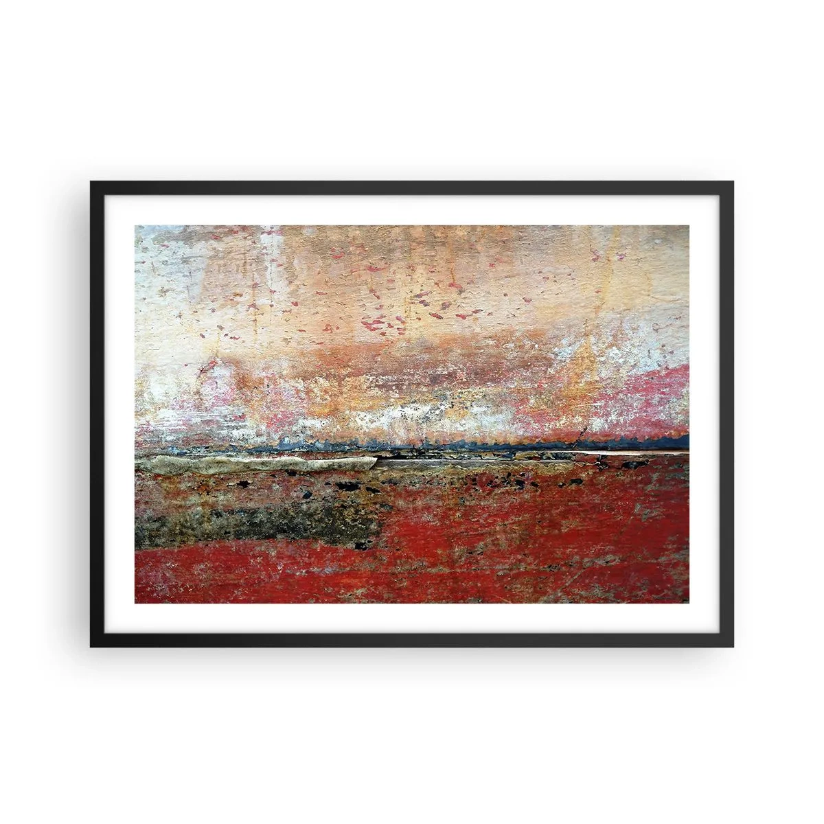 Póster en marco negro - Una composición abstracta inspirada en el mar y la naturaleza. - 70x50cm - Tal vez sea el mar - Decoración de pared moderna para salón y dormitorio ARTTOR