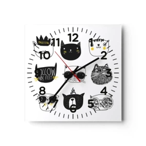 Reloj de pared - Reloj de vidrio - Cada uno diferente - 40x40 cm