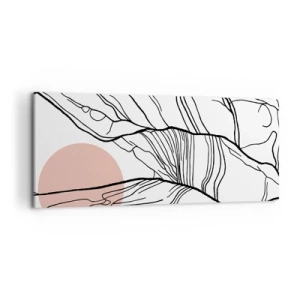 Cuadro sobre lienzo - Impresión de Imagen - Líneas minimalistas con acento geométrico. - 120x50cm - En una red de ramas - Decoración de pared moderna para salón y dormitorio ARTTOR