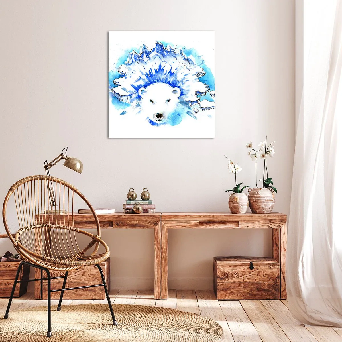 Cuadro sobre lienzo - Impresión de Imagen - El rey del Ártico con una corona de hielo - 30x30 cm