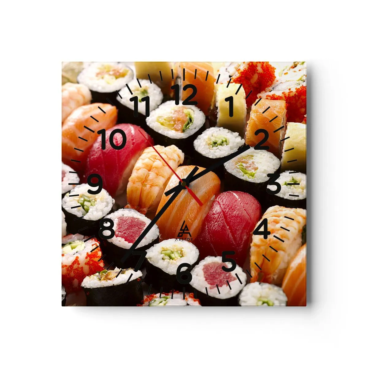 Reloj de pared - Reloj de vidrio - Colores y sabores de Asia - 30x30 cm