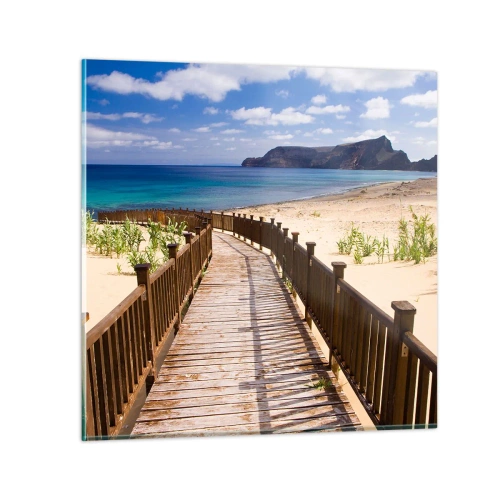 Cuadro sobre vidrio - Impresiones sobre Vidrio - Llévame a la isla de la felicidad - 60x60 cm